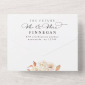 エレガント秋の花の台本結婚写真 オールインワン招待状 (裏面)