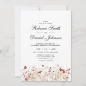 エレガント秋の野の花のフローラ結婚 招待状 (正面)