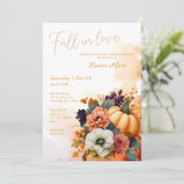 エレガント秋イエローウォーター色ブライダルシャワー 招待状 (スタンド正面)