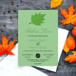 エレガント秋インラブセージ葉秋の結婚式 招待状