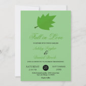 エレガント秋インラブセージ葉秋の結婚式 招待状 (正面)