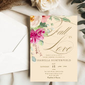 エレガント秋インラブフローラブライダルシャワー 招待状