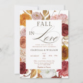 エレガント秋インラブフローラ婚約パーティ 招待状 (正面)
