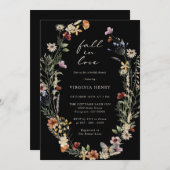 エレガント秋インラブブライダルシャワー 招待状 (正面/裏面)