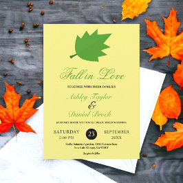 エレガント秋イン愛素朴離れ秋の結婚式 招待状