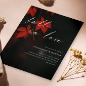 エレガント秋イン・ラブ赤いカエデ葉の結婚s 招待状