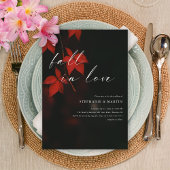 エレガント秋イン・ラブ赤いカエデ葉の結婚s 招待状