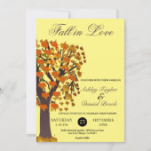 エレガント秋インLove Tree Yellow Autumn's 結婚 招待状 (正面)