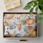 エレガント秋ウォーターカラーカボチャと紅葉 薄葉紙 (ギフト)