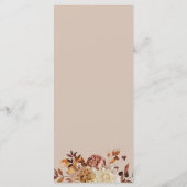 エレガント秋ウォーター色テラコッタ結婚のメニュー メニュー (裏面)