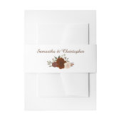 エレガント秋ウォーター色フローララストオレンジ結婚ズ 招待状ベリーバンド (正面例)