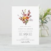 エレガント秋ウォーター色ブーケ結婚式招待状 招待状 (スタンド正面)