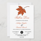 エレガント秋オレン葉ジ秋結婚フローラ 招待状 (正面)