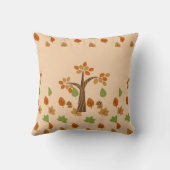 エレガント秋ツリー&リーフスタイリッシュ クッション (裏面)