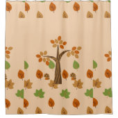 エレガント秋ツリー&リーフスタイリッシュ シャワーカーテン (正面)