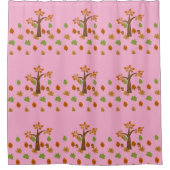 エレガント秋ツリー&リーフスタイリッシュ シャワーカーテン (正面)