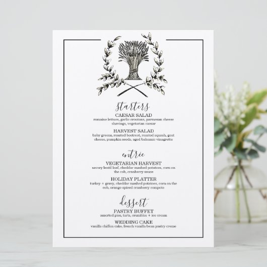 エレガント秋ハーベ結婚ストの秋ヴィンテージ メニュー (スタンド正面)