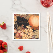 エレガント秋パーソナライズされたスタイリッシュ スタンダードカクテルナプキン (インサイチュ)