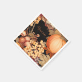 エレガント秋パーソナライズされたスタイリッシュ スタンダードカクテルナプキン (角)