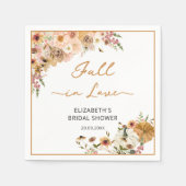 エレガント秋フラワーカボチャブライダルシャワー誕生日 スタンダードカクテルナプキン (正面)