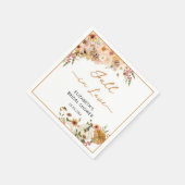 エレガント秋フラワーカボチャブライダルシャワー誕生日 スタンダードカクテルナプキン (角)