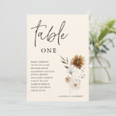 エレガント秋フローラテーブル番号座席表 招待状 (スタンド正面)