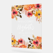 エレガント秋フローラブライダルシャワーへようこそ アクリルサイン (傾斜)