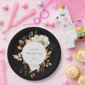 エレガント秋フローラリース ペーパープレート (パーティー)