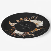 エレガント秋フローラリース ペーパープレート (アングル)