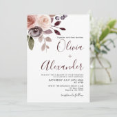 エレガント秋フローラ水彩結婚式招待状 招待状 (スタンド正面)