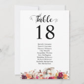 エレガント秋フローラ水結婚色のテーブルカード ノートカード (裏面)