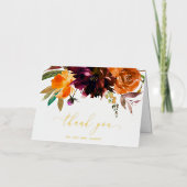 エレガント秋フローラ素朴結婚の感謝金ゴールド 箔グリーティングカード (正面)