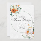 エレガント秋フローラ結婚式招待状水彩 招待状 (正面)