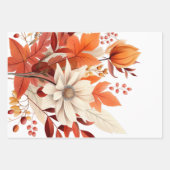 エレガント秋フローラ葉の赤ちゃんシャワー ラッピングペーパーシート (正面3)