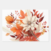 エレガント秋フローラ葉の赤ちゃんシャワー ラッピングペーパーシート (正面2)