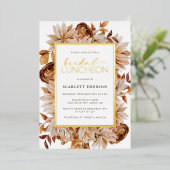 エレガント秋ブライダルシャワー 箔招待状 (立ち正面)