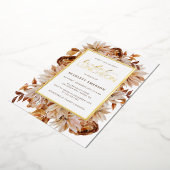 エレガント秋ブライダルシャワー 箔招待状 (回転した状態)