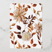 エレガント秋ブライダルシャワー 箔招待状 (裏面)