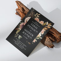 エレガント秋ブラックフローラ結婚のQRコード詳細