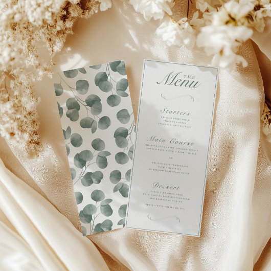 エレガント秋ボタニカルアイボリー&セージ結婚ズディナー メニュー