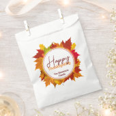 エレガント秋メープル葉リース感謝祭 フェイバーバッグ (クリップ留めされた状態)