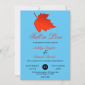 エレガント秋レッド葉秋結婚フローラ 招待状 (正面)