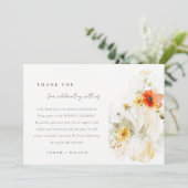 エレガント秋ワイルドフラワーカボチャの水の色結婚の値 サンキューカード (スタンド正面)