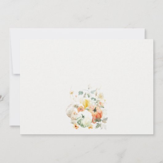 エレガント秋ワイルドフラワーカボチャの水の色結婚の値 サンキューカード (裏面)