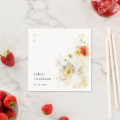 エレガント秋ワイルドフラワーカボチャの水の色結婚の値 スタンダードカクテルナプキン (インサイチュ)