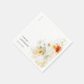 エレガント秋ワイルドフラワーカボチャの水の色結婚の値 スタンダードカクテルナプキン (角)