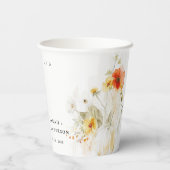 エレガント秋ワイルドフラワーカボチャの水の色結婚の値 紙コップ (裏面)