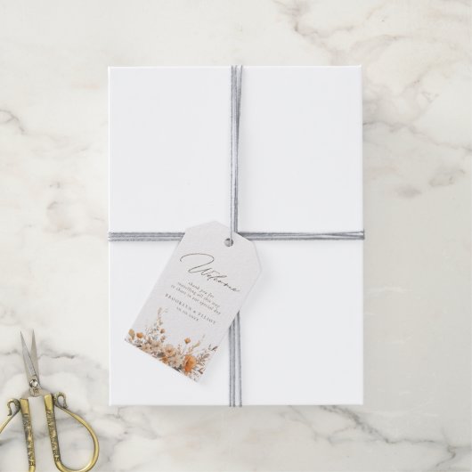 エレガント秋ワイルドフラワーズ結婚ホテルウェルカム ギフトタグ