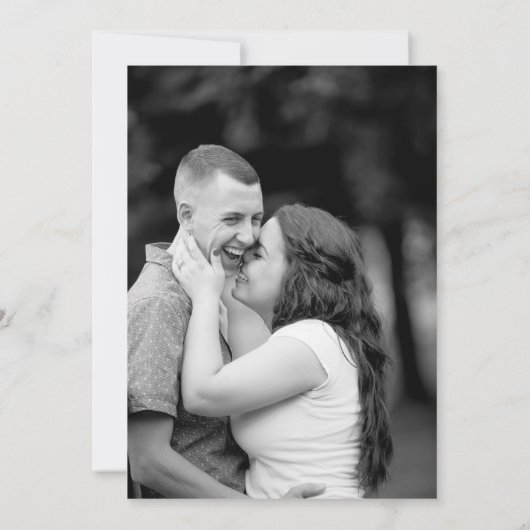 エレガント秋ワイルドフラワーフレーム結婚写真 セーブザデート (裏面)