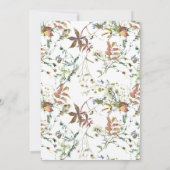 エレガント秋ワイルドフラワーフローラウォーター結婚カラー 招待状 (裏面)